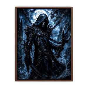 dark reaper fantasy wall art gothic hooded warrior canvas eerie moonlight cinematic decor artwork