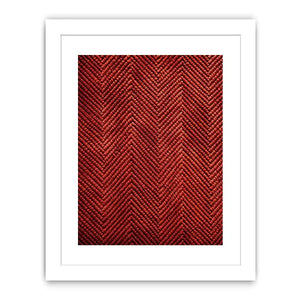 Rust red chevron textured canvas wall art with modern geometric pattern and tactile woven detail