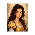 Whimsical princess portrait wall art with dreamy fairytale girl and soft storybook canvas print