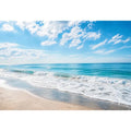 Serene ocean beach wall art with soft coastal waves and minimalist seaside canvas print