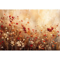 Abstract wildflower meadow canvas wall art with earthy floral textures and soft neutral luxury tones for modern interiors