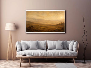 Minimalist neutral desert landscape wall art with soft earthy tones and airy modern abstract texture for luxury living room decor