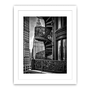 Black and white architectural cityscape canvas art for modern office and luxury living room decor.