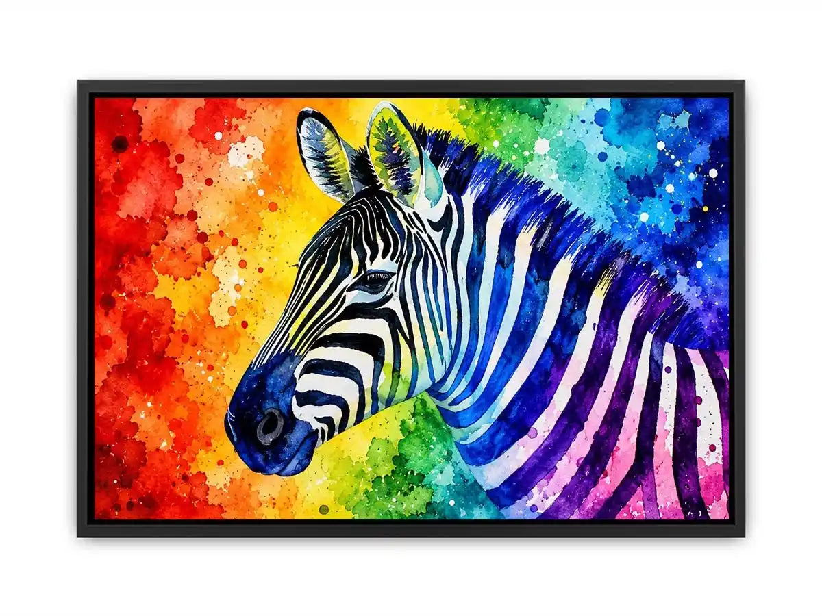 Colorful zebra pop art wall art vibrant animal canvas print for living room bedroom decor