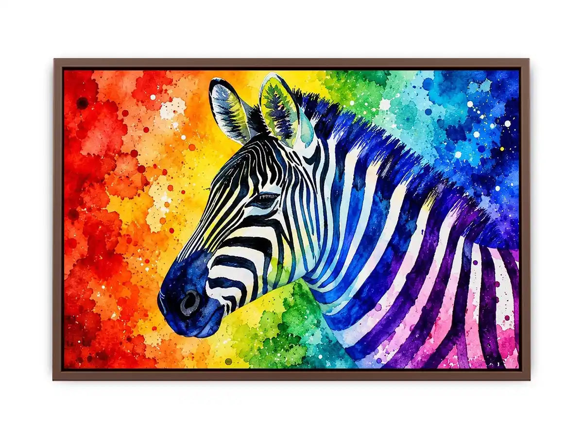 Colorful zebra pop art wall art vibrant animal canvas print for living room bedroom decor