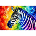 Colorful zebra pop art wall art vibrant animal canvas print for living room bedroom decor