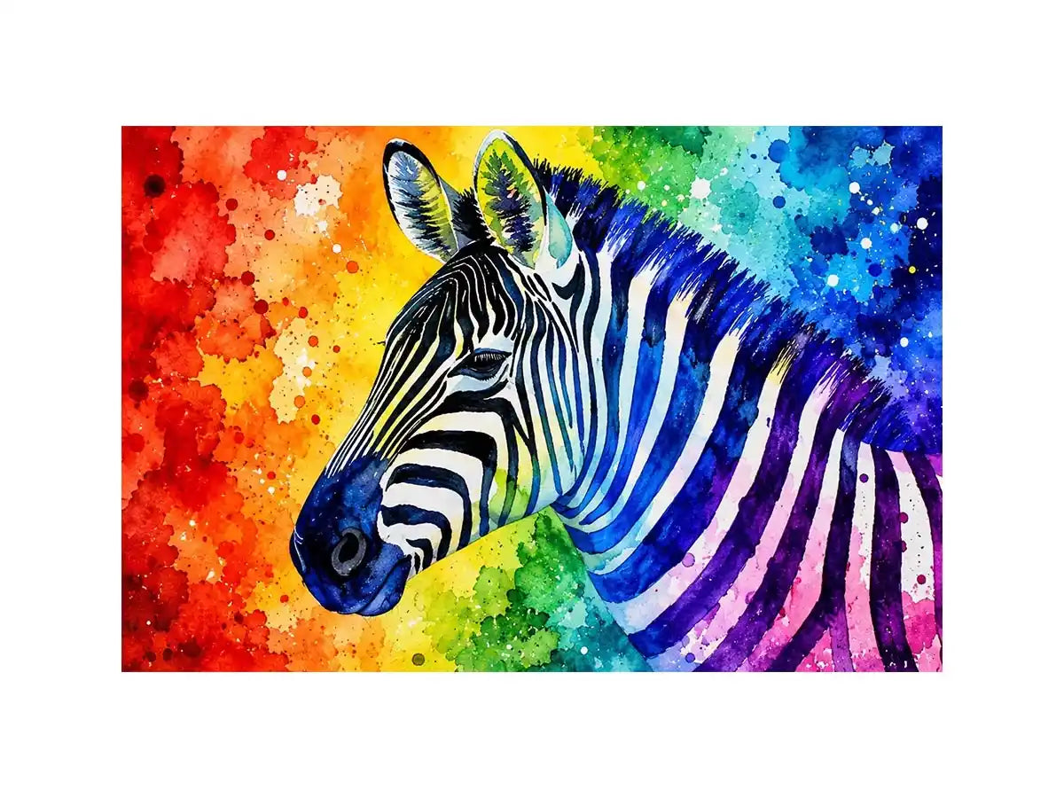 Colorful zebra pop art wall art vibrant animal canvas print for living room bedroom decor