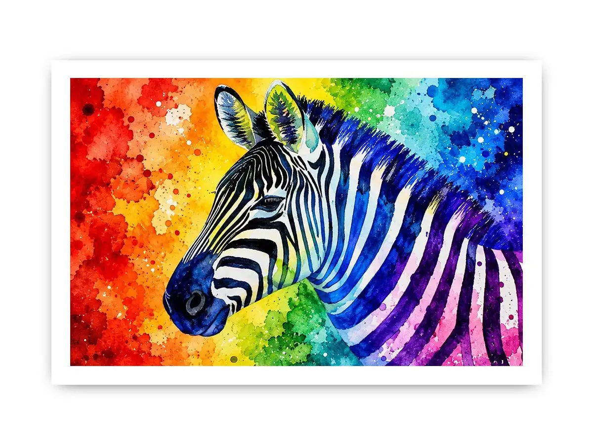 Colorful zebra pop art wall art vibrant animal canvas print for living room bedroom decor