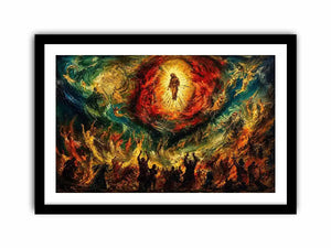 Expressionist spiritual painting wall art dramatic figures divine vision canvas print for living room gallery decor