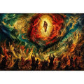 Expressionist spiritual painting wall art dramatic figures divine vision canvas print for living room gallery decor