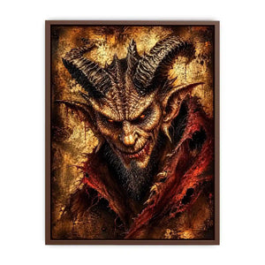 Dark fantasy demon portrait wall art gothic horror canvas print for bedroom office decor