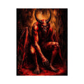 Dark demon throne wall art gothic fantasy red canvas print for bedroom office decor