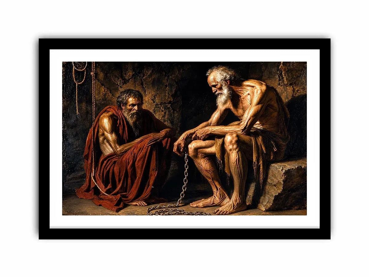 Classical philosophers painting wall art old masters study scene canvas print for living room office decor