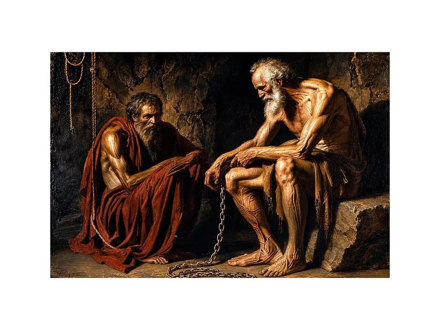 Classical philosophers painting wall art old masters study scene canvas print for living room office decor