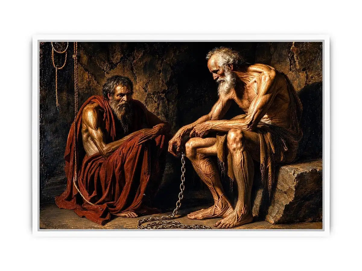 Classical philosophers painting wall art old masters study scene canvas print for living room office decor