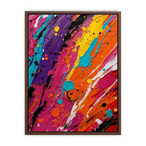 Vibrant colorful abstract wall art featuring expressive paint splashes and bold neon textures in contemporary modern style