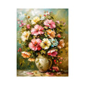 Elegant floral bouquet wall art featuring soft pink cream and pastel flowers in luxury impressionist painting style