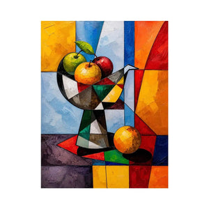 Cubist fruit still life wall art
