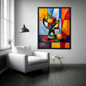 Cubist fruit still life wall art
