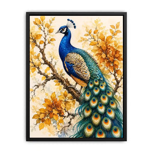 Elegant peacock botanical wall art