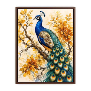 Elegant peacock botanical wall art