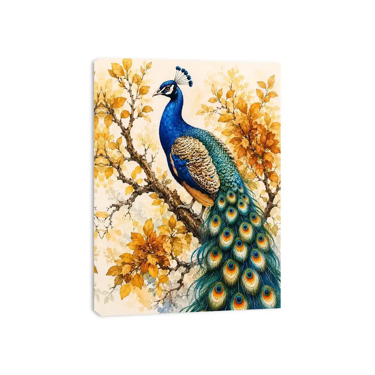 Elegant peacock botanical wall art