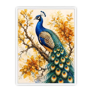 Elegant peacock botanical wall art