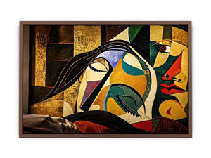 Modern cubist portrait wall art