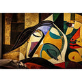 Modern cubist portrait wall art