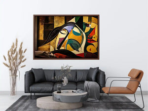 Modern cubist portrait wall art