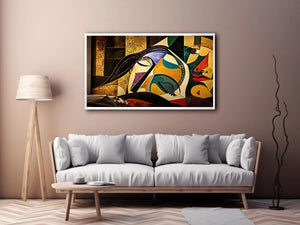 Modern cubist portrait wall art