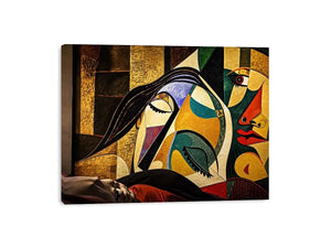 Modern cubist portrait wall art