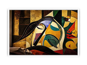 Modern cubist portrait wall art