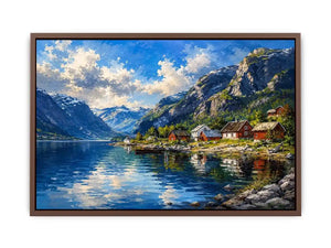 Scandinavian fjord landscape wall art