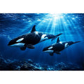 Elegant underwater orca wall art