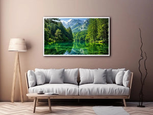 Emerald alpine lake landscape wall art