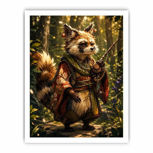 Fantasy forest fox spirit canvas art for cozy bedroom and whimsical nature-inspired home decor.