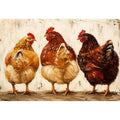 Rustic farmhouse hen painting with textured brushstrokes for cozy kitchen and country home decor