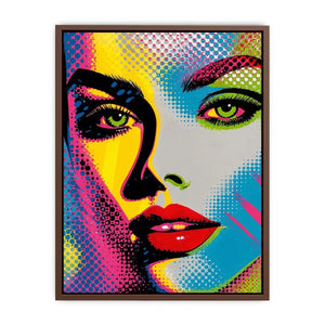 Neon pop art woman portrait with vibrant comic-inspired colors and bold contemporary fashion style