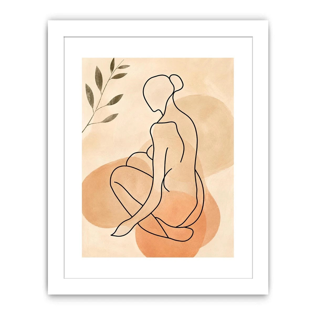 Minimalist line art woman canvas for modern living room decor.
