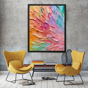 Pastel abstract textured canvas art for elegant modern living room or bedroom decor.