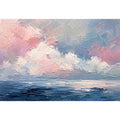 Pastel abstract seascape canvas art for serene living room or bedroom wall decor.
