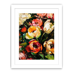Luxury floral impasto canvas art for elegant living room or dining room wall decor.