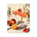 Citrus cocktail still life canvas art for elegant kitchen or dining room decor.