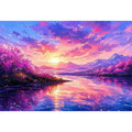 Fantasy cherry blossom landscape canvas art for vibrant living room or gaming room decor.