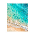 Aerial turquoise beach canvas art for coastal living room or bedroom wall decor.