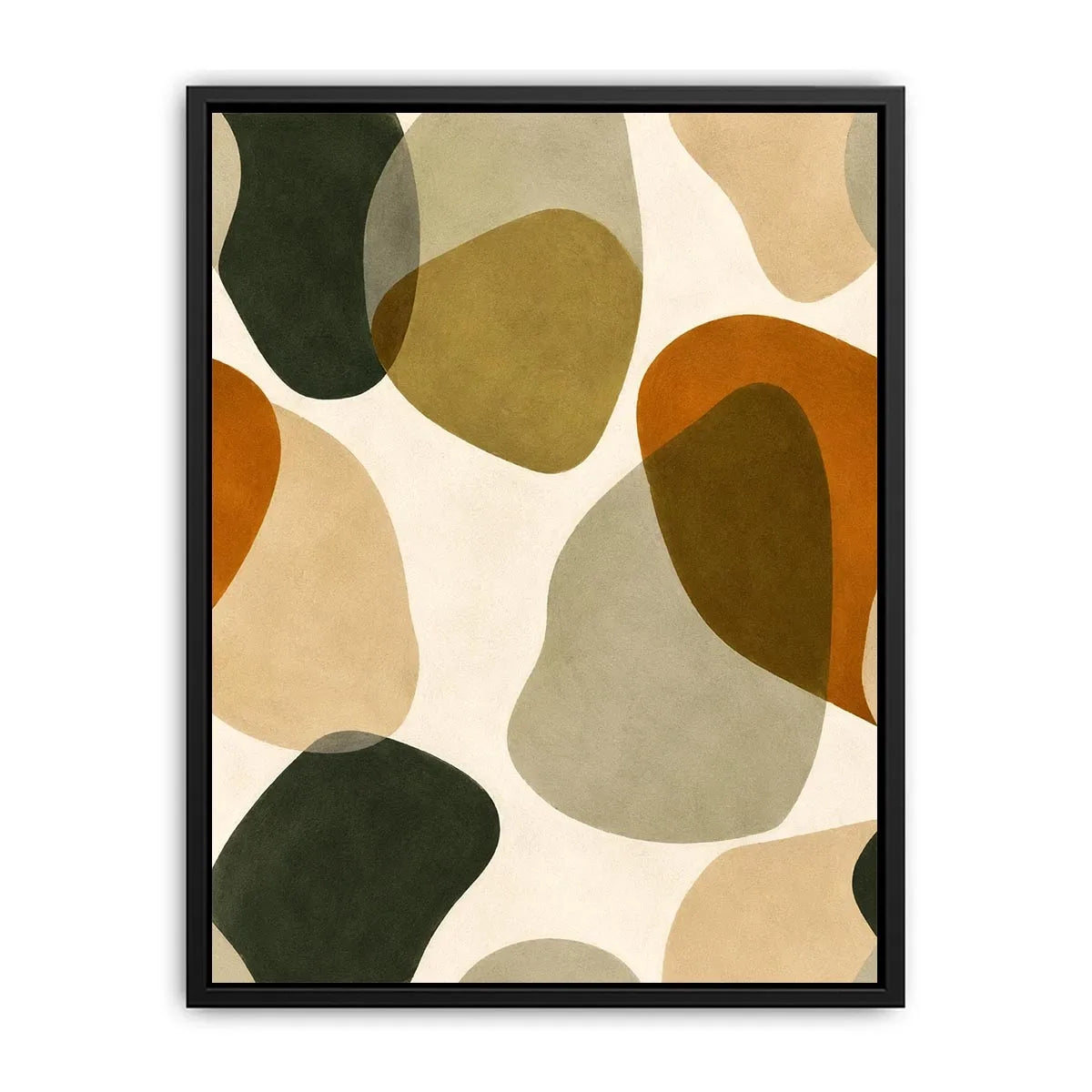 Earthy abstract neutral canvas art for modern living room and Japandi bedroom decor.