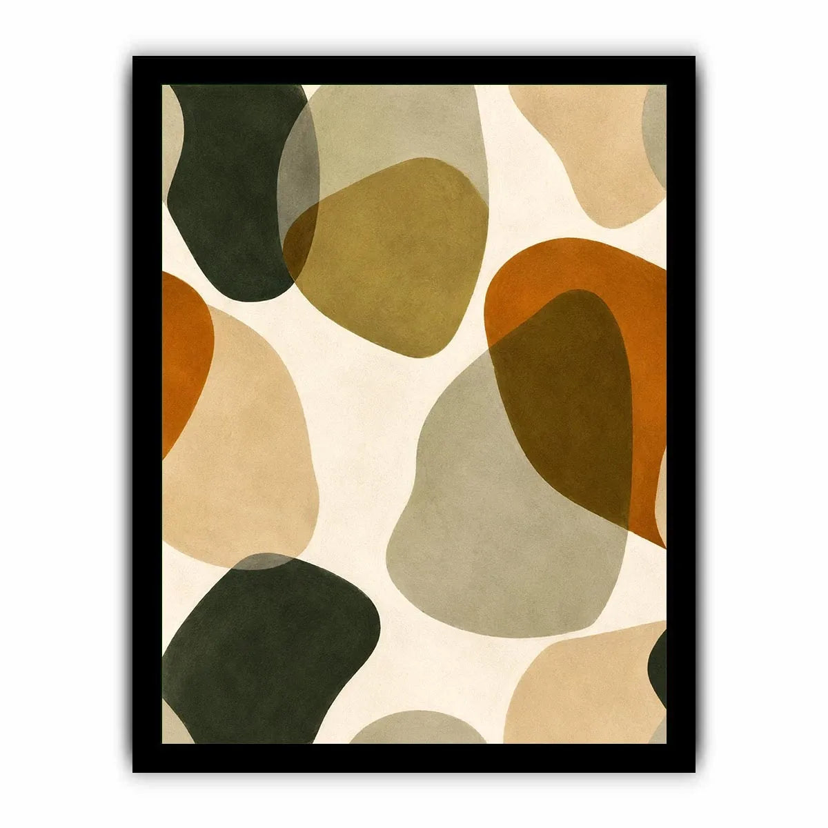 Earthy abstract neutral canvas art for modern living room and Japandi bedroom decor.