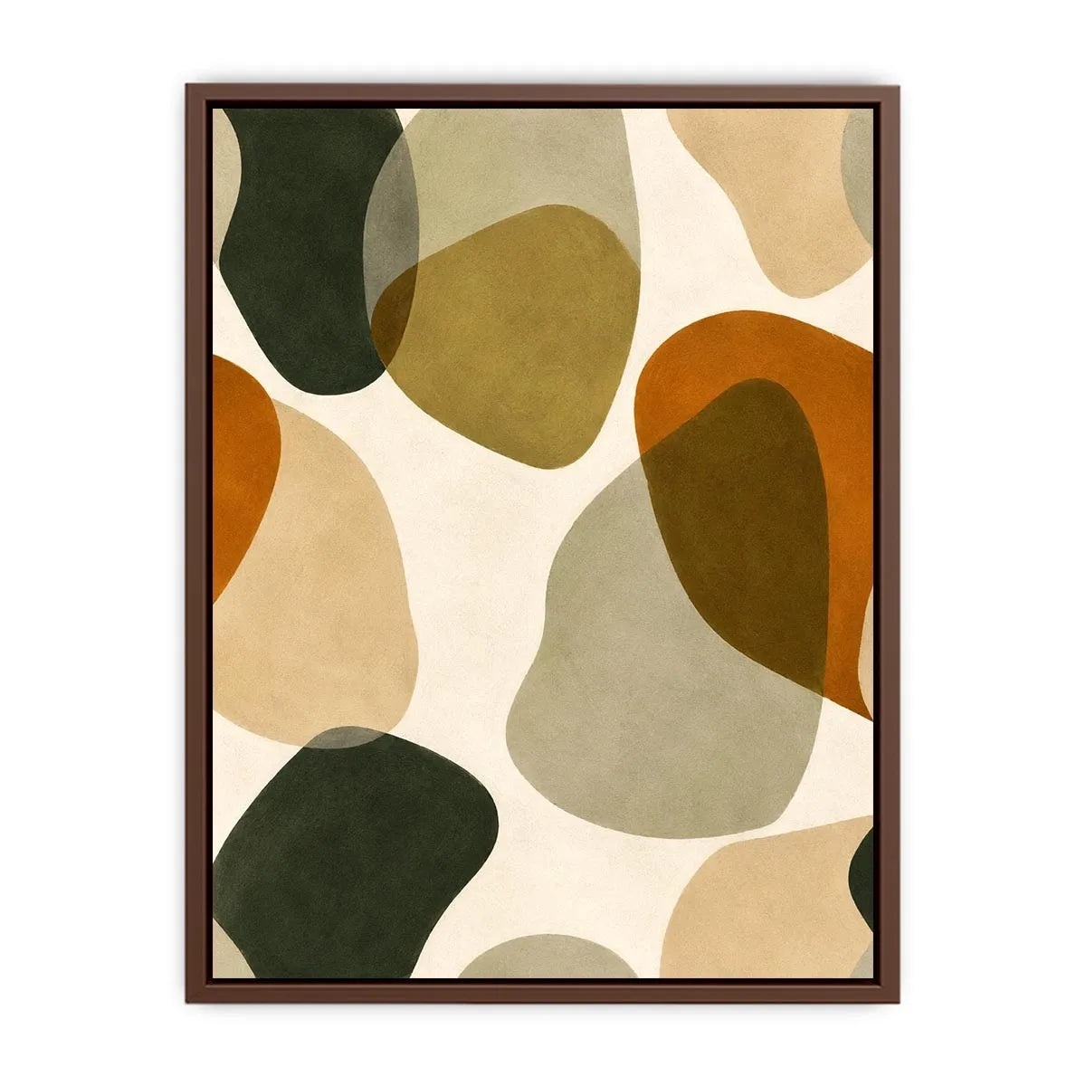 Earthy abstract neutral canvas art for modern living room and Japandi bedroom decor.