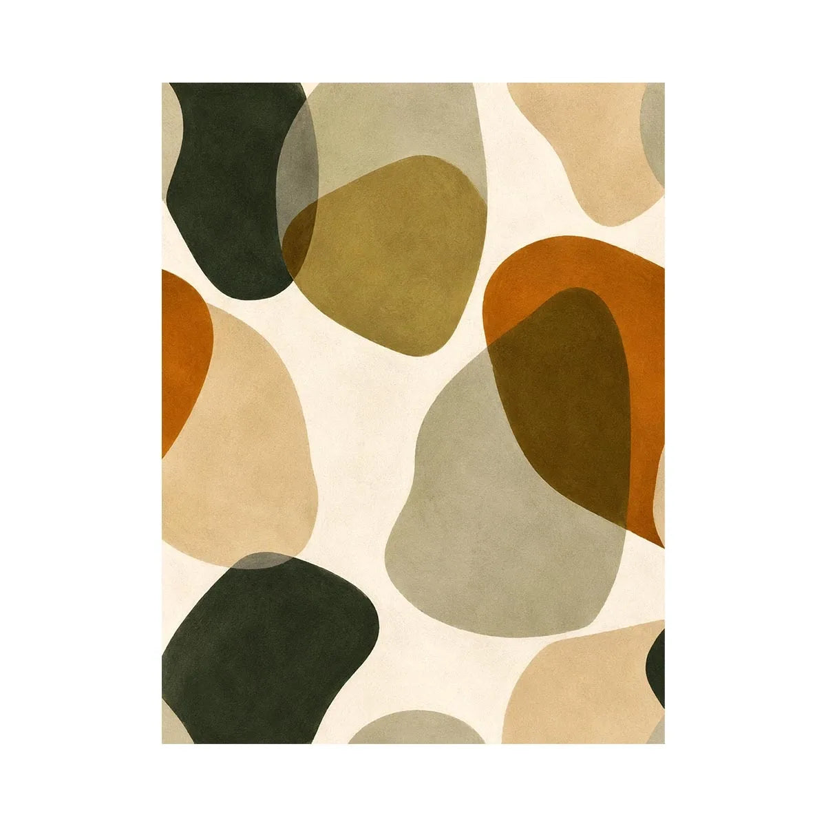Earthy abstract neutral canvas art for modern living room and Japandi bedroom decor.